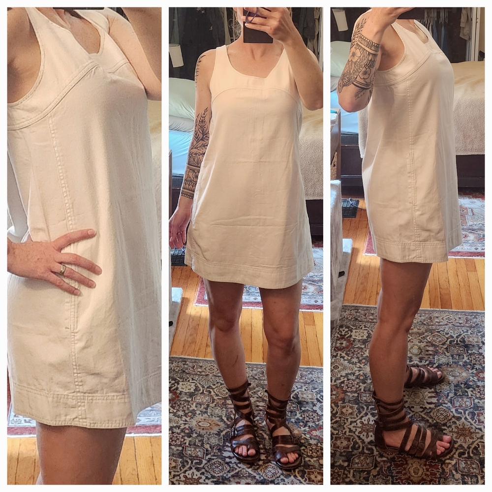 Anthropologie Pilcro Cream Denim Mini Shift Dress